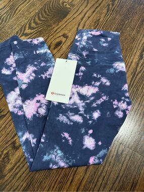 NWT Lululemon Align HR Pant 25” Size 4 Cloud Wash Tie Dye Nulu Yoga Leggings